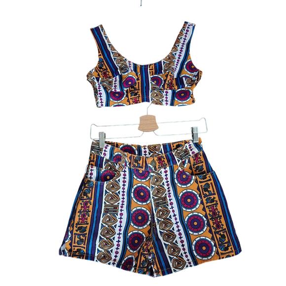 Cross Colours 90's Vintage Printed Twin Set NWOT Size 2 Top 5/6 Bottoms NICE! - Picture 1 of 8